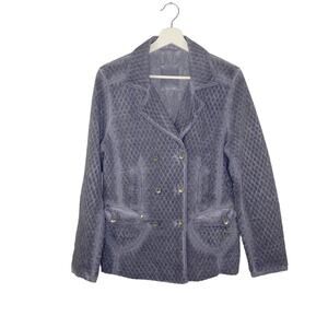 Violanti Jacket Womens Medium Gray Over Dye Faded Quilted Lace‎ Lined Italy